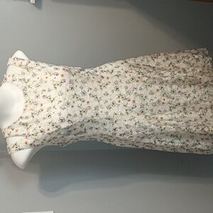 Dress 22W Fit & Flare Ivory Floral Lace Overlay Split Strap Gabby Skye Boho Plus